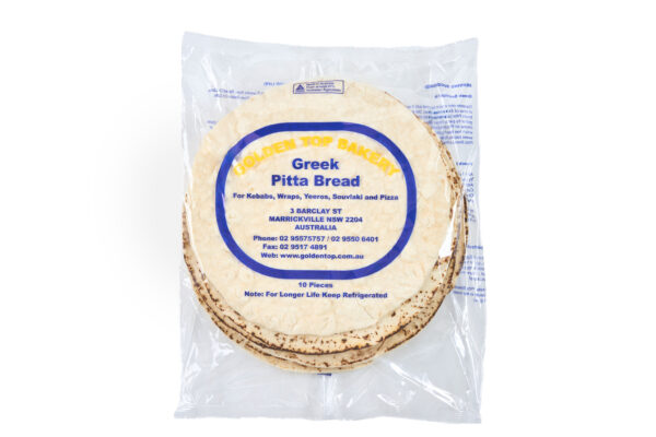 Golden Top Large Greek Pitta Bread 10 pack
