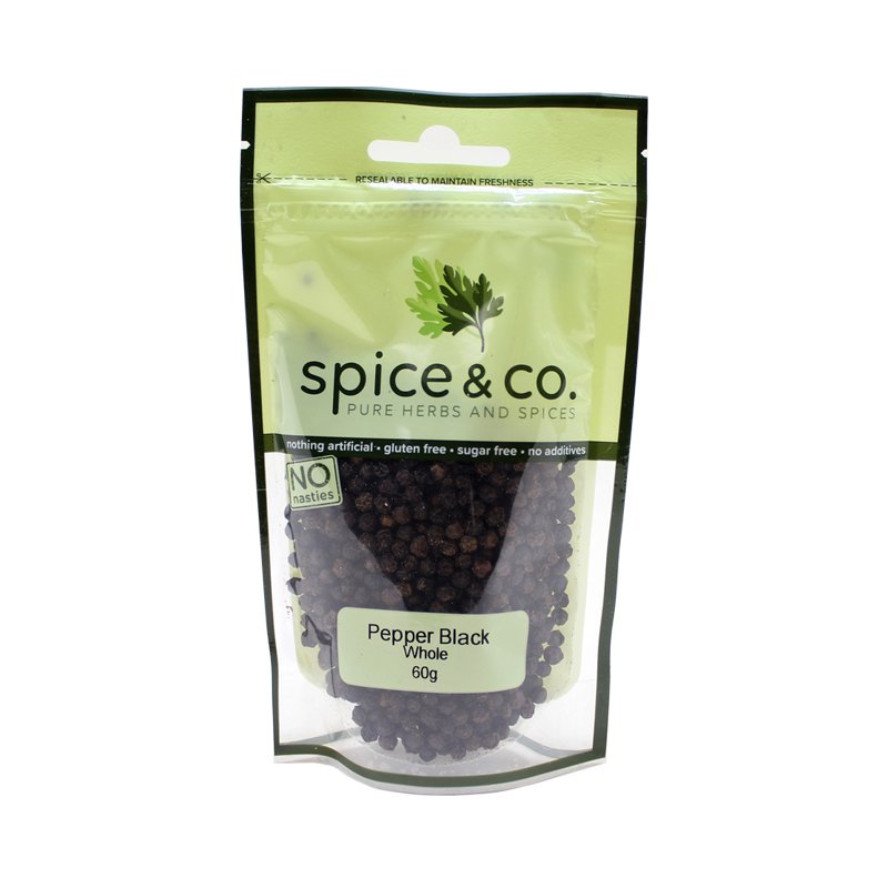 SPICE & CO. PEPPERCORNS BLACK WHOLE 65G