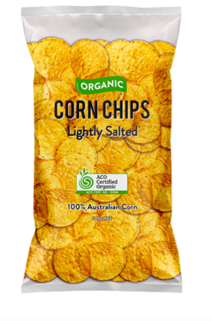 Australian Organic Corn Chips – Lightly Salted 500g - Panetta Mercato