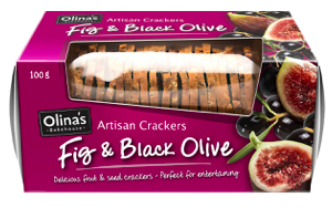 Olina’s Crackers Fig & Black Olive 100g Panetta Mercato