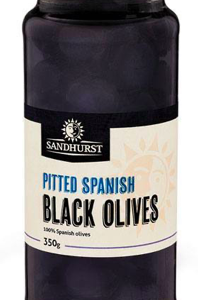 Sandhurst Fine Foods Pitted Black Olives 350g Panetta Mercato