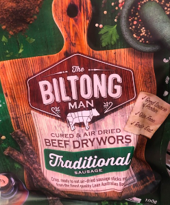 The Biltong Man Beef Drywors Sausage 100g