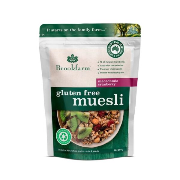 Brookfarm Gluten Free Macadamia Cranberry Muesli 950g Panetta Mercato