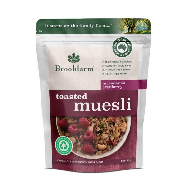 Brookfarm Toasted Macadamia Cranberry Muesli 1.3kg Panetta Mercato