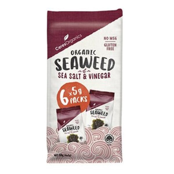 Ceres Organics Seaweed Sea Salt and Vinegar Multipack 6x5g Panetta Mercato