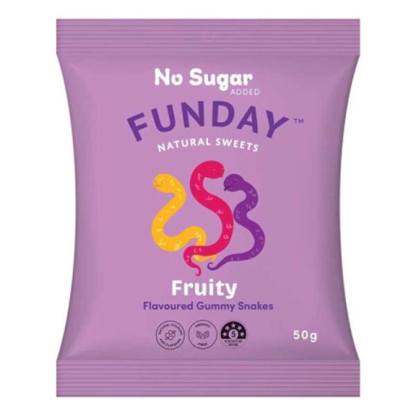 Funday Fruity Gummy Snakes 50g Panetta Mercato