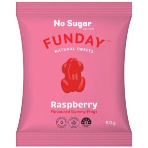 Funday Raspberry Gummy Frogs 50g Panetta Mercato