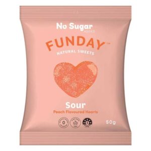 Funday Sour Peach Hearts 50g Panetta Mercato