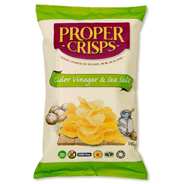 Proper Crisps Cider Vinegar & Sea Salt 140g Panetta Mercato