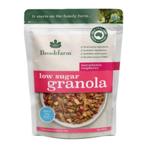 Brookfarm Low Sugar Granola Macadamia Raspberry 400g Panetta Mercato