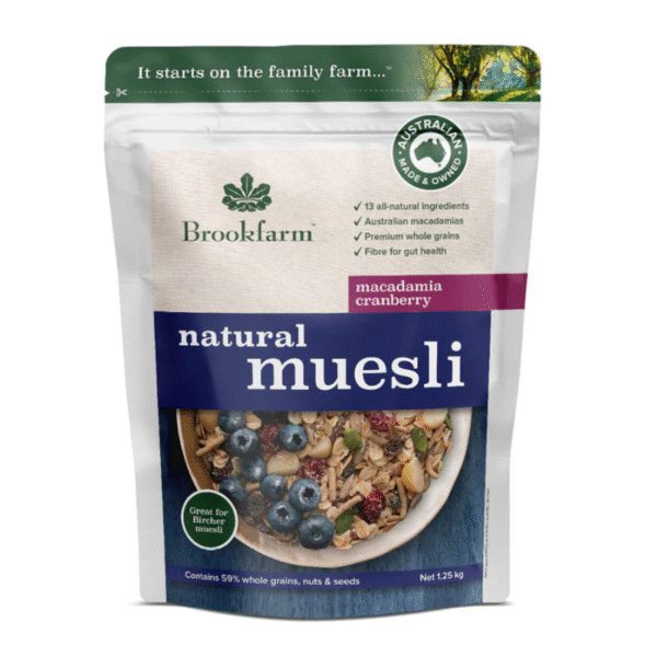 Brookfarm Natural Macadamia Cranberry Muesli 1.25kg Panetta Mercato