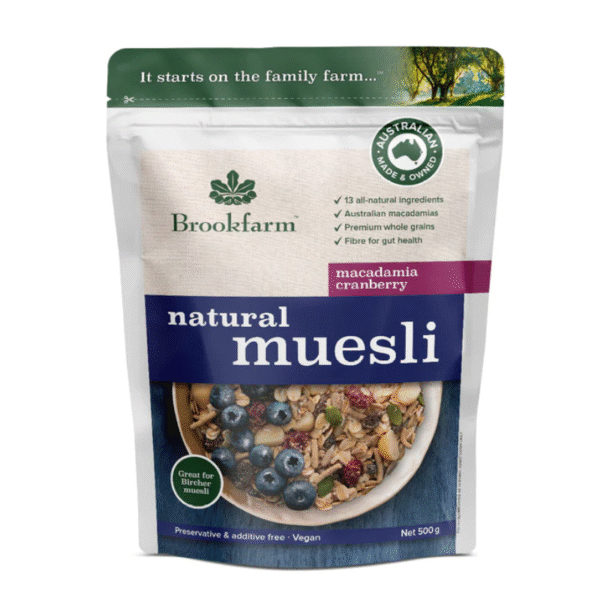 Brookfarm Natural Macadamia Cranberry Muesli 500g Panetta Mercato