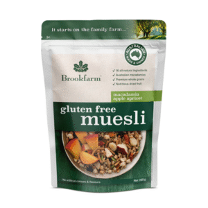 Brookfarm Gluten Free Macadamia Apple Apricot Muesli 350g Panetta Mercato
