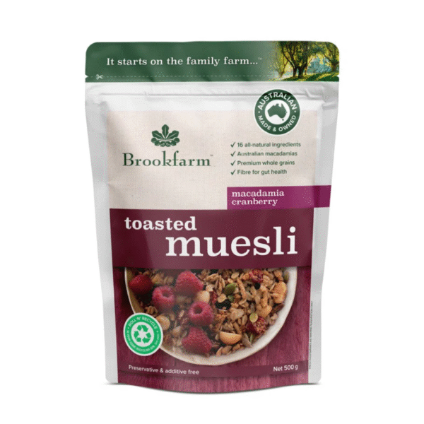 Brookfarm Toasted Macadamia Cranberry Muesli 500g Panetta Mercato